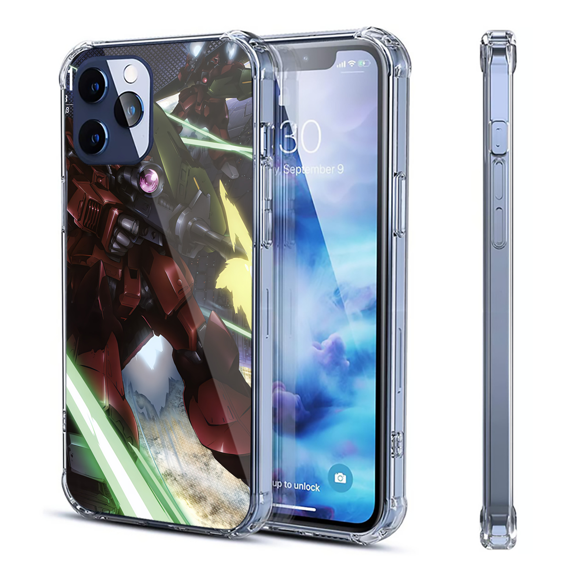 （画像用） 機動戦士ガンダム Mobile Suit Gundam 【iPhone 12シリーズ対応】透明スマホケース（クリアソフトケース）